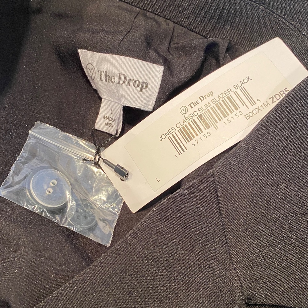 NWT The Drop Jones Classic Slim Black Blazer - Picture 3 of 4